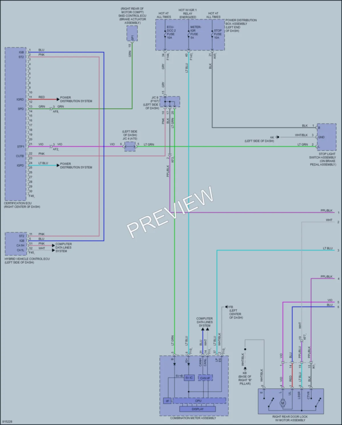 2023 Toyota bZ4X Power Door Locks wiring diagram preview