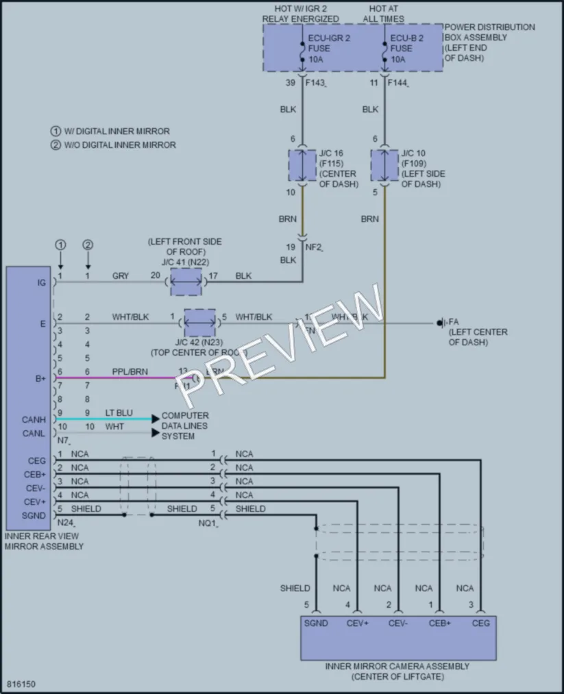 2023 Toyota bZ4X Power Mirrors wiring diagram preview