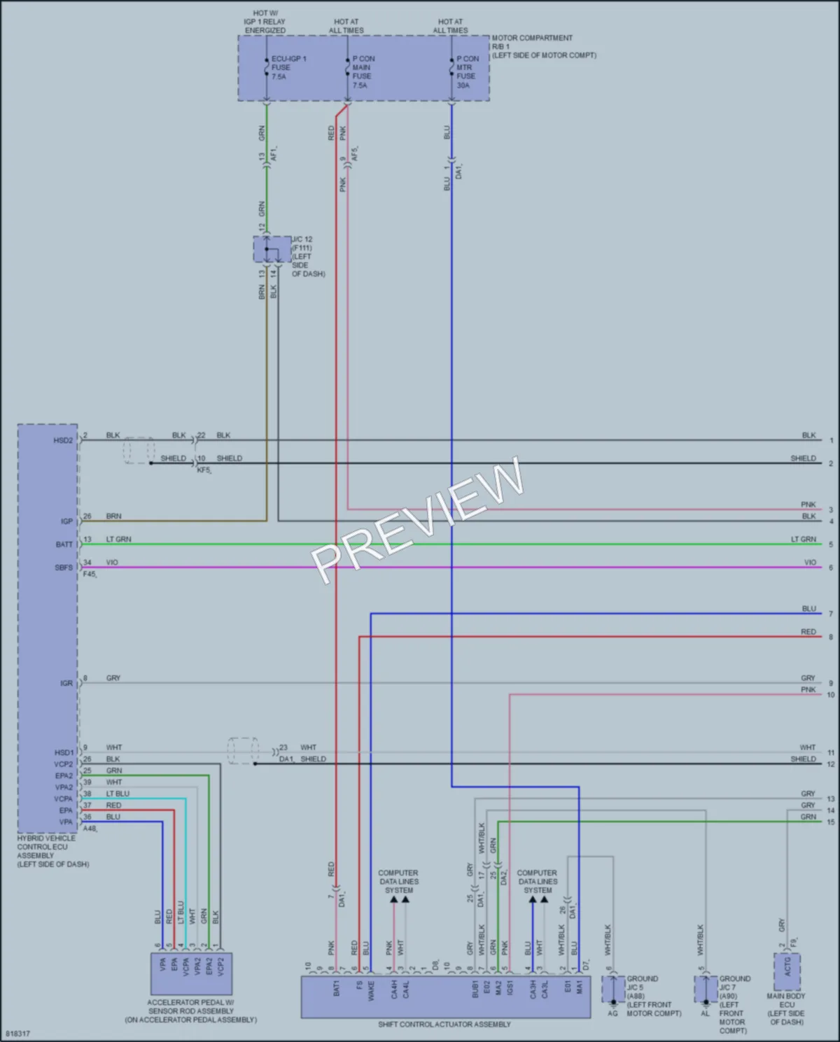 2023 Toyota bZ4X Transmission wiring diagram preview