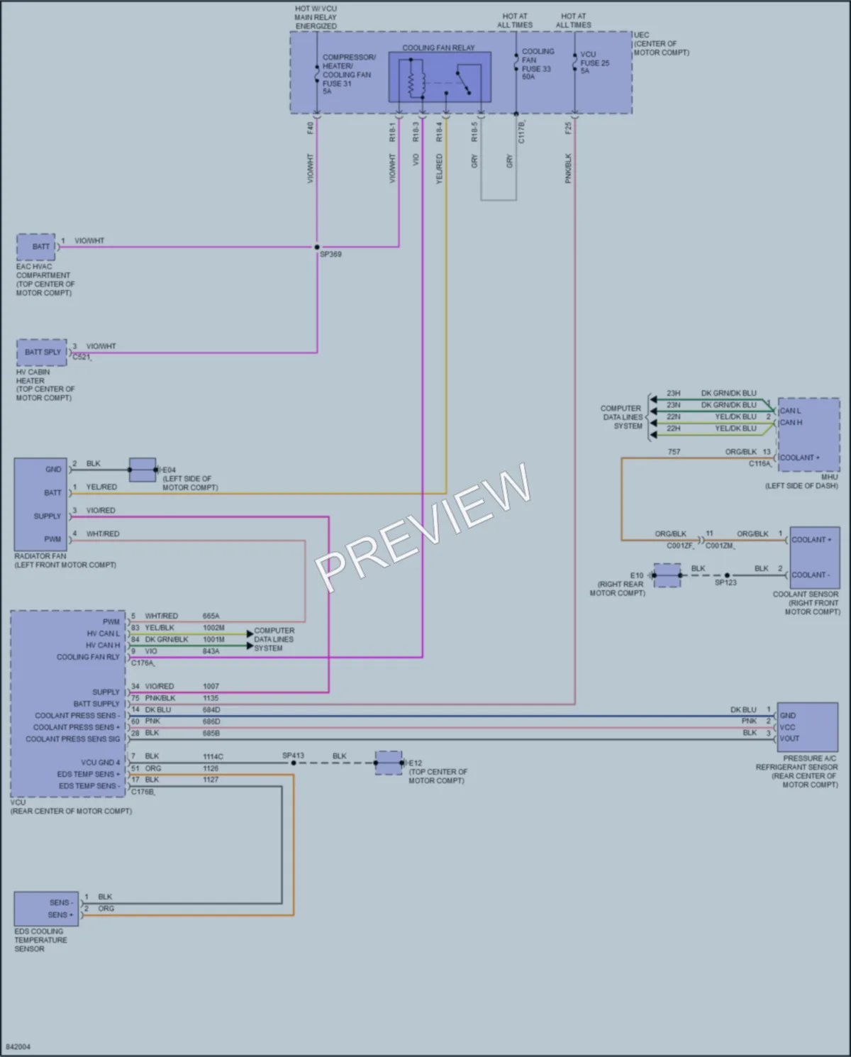 2023 VinFast VF8 Cooling Fan Wiring Diagrams protected preview