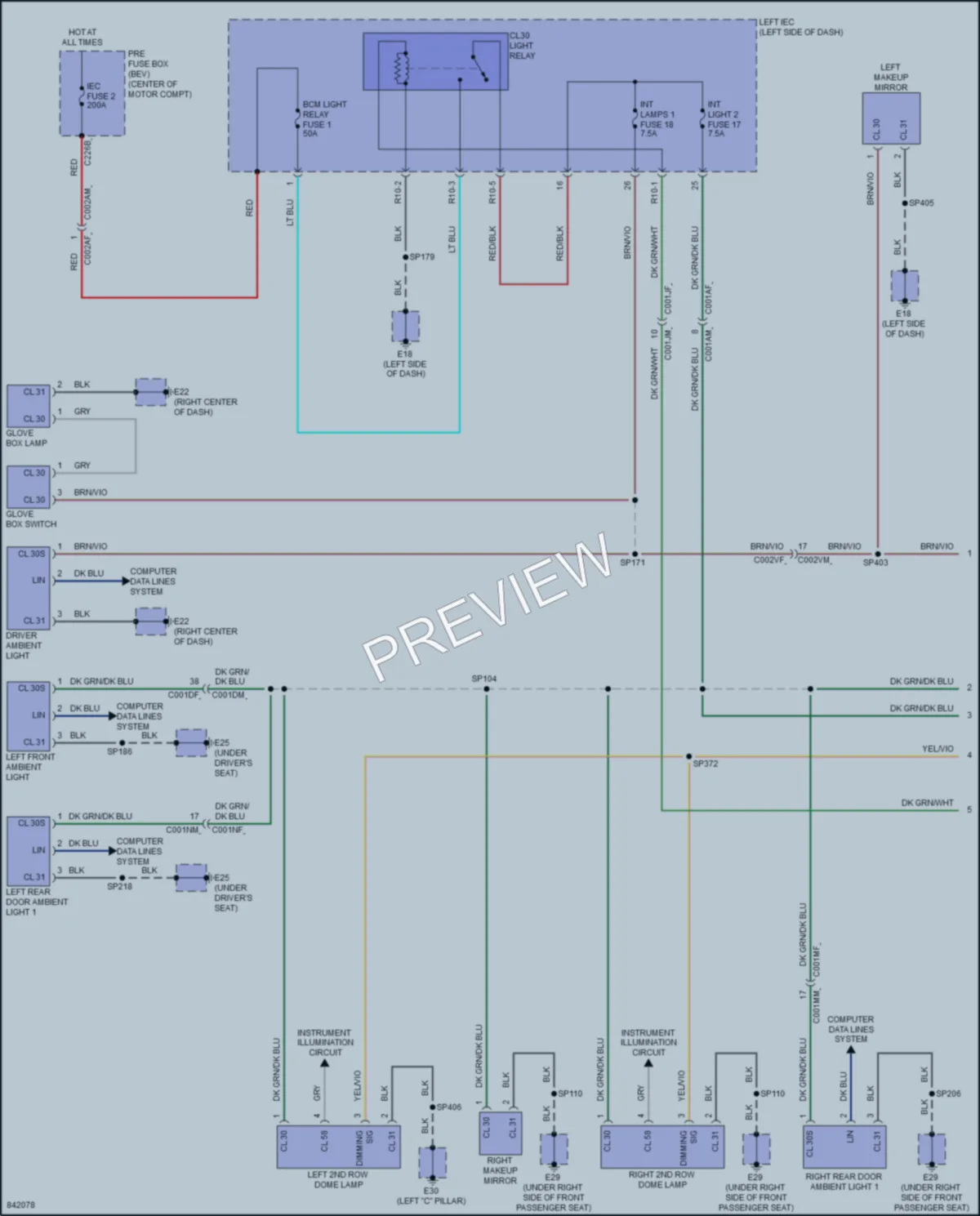 2023 VinFast VF8 Interior Lights wiring diagram preview