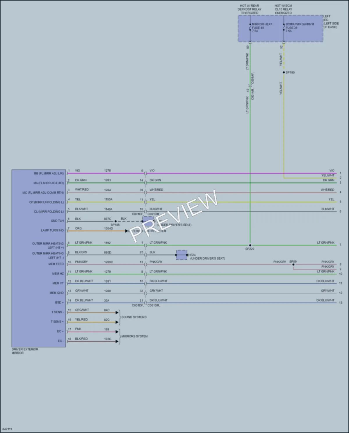 2023 VinFast VF8 Memory Systems wiring diagram preview