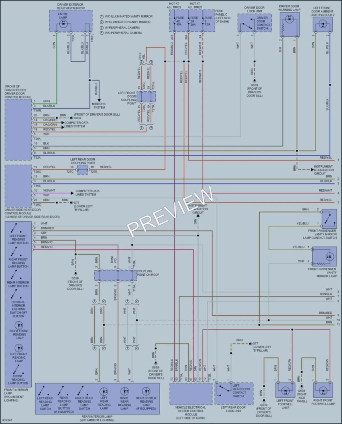 2023 Volkswagen Arteon Interior Lights wiring diagram preview