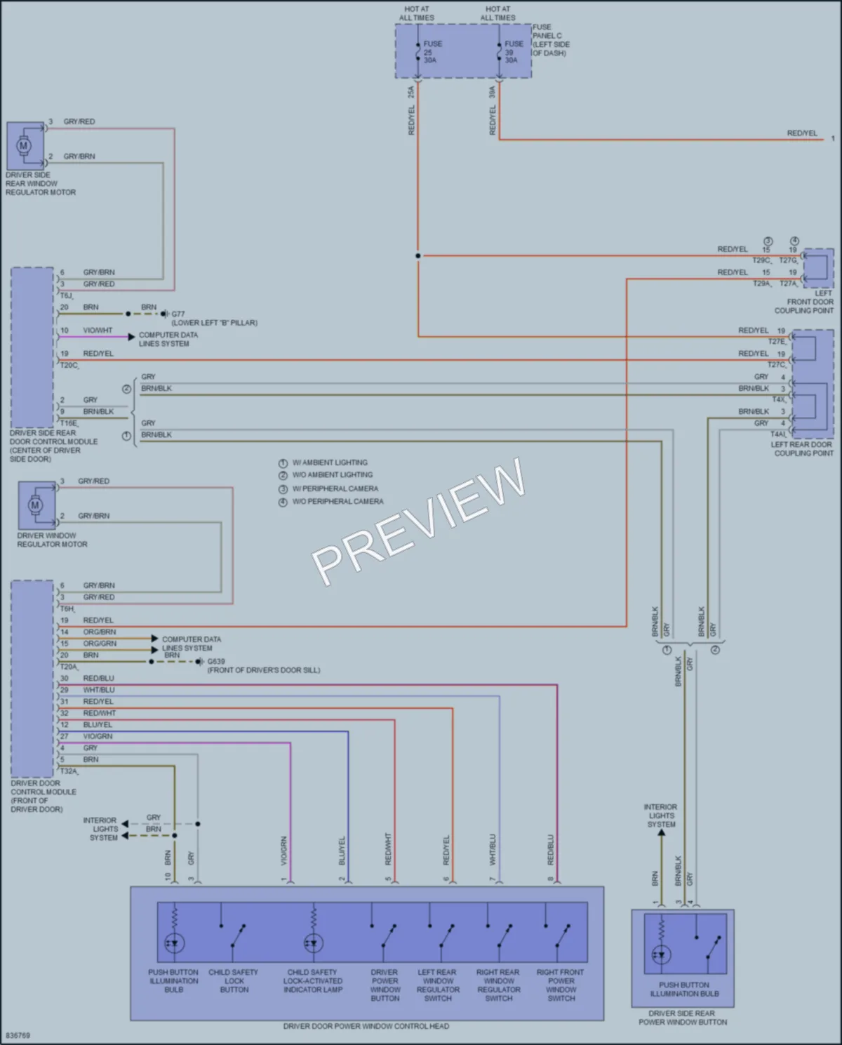 2023 Volkswagen Arteon Power Windows wiring diagram preview