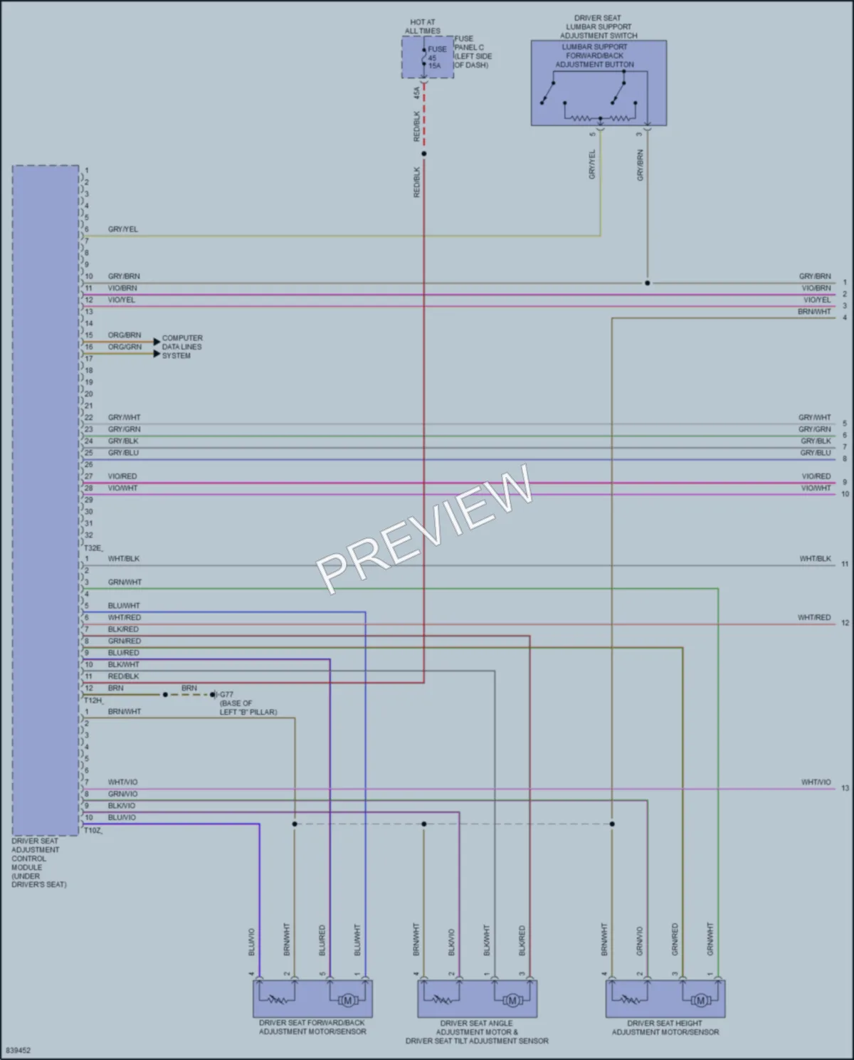 2023 Volkswagen Atlas Memory Systems wiring diagram preview