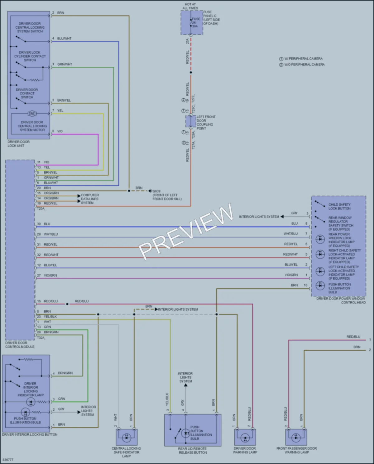 2023 Volkswagen Atlas Power Door Locks wiring diagram preview