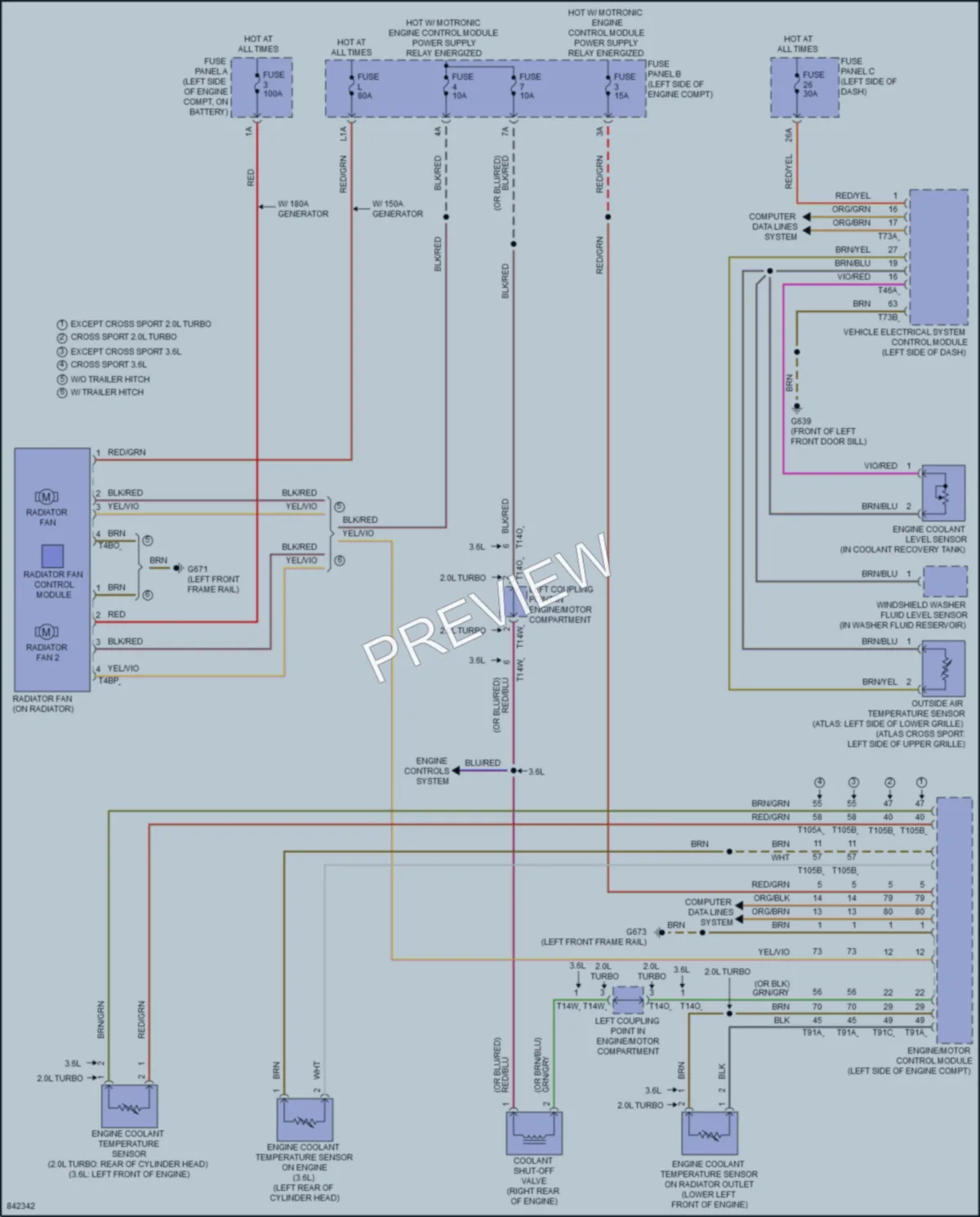 2023 Volkswagen AtlasCrossSport Cooling Fan wiring diagram preview