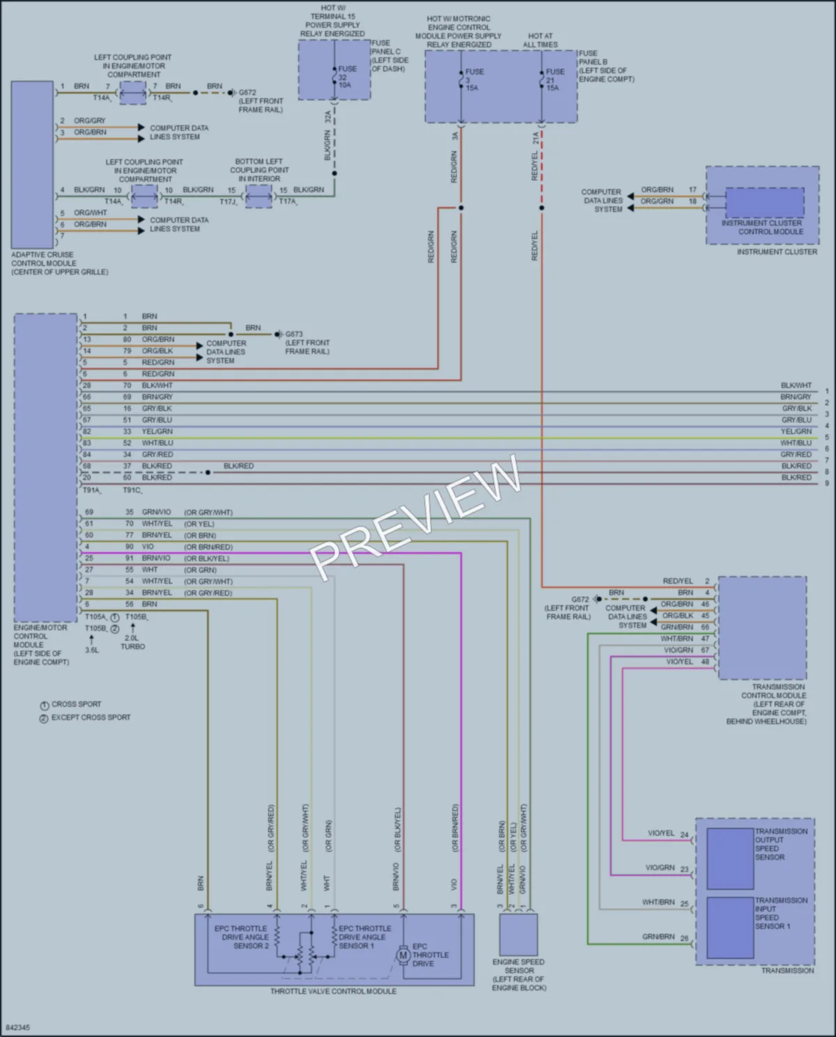 2023 Volkswagen AtlasCrossSport Cruise Control wiring diagram preview