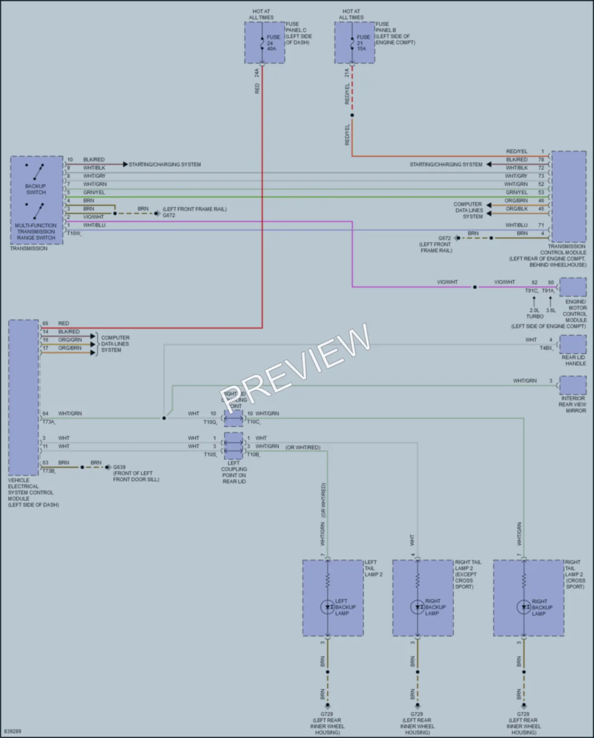 2023 Volkswagen AtlasCrossSport Exterior Lights wiring diagram preview