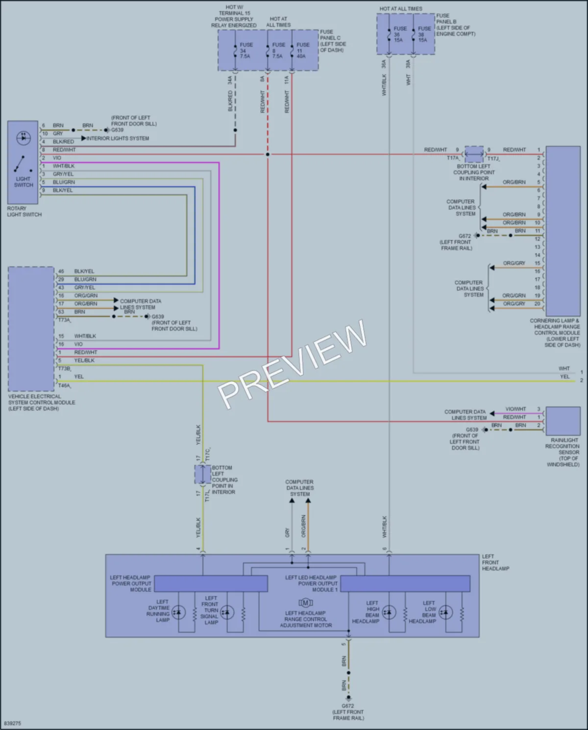 2023 Volkswagen AtlasCrossSport Headlights wiring diagram preview