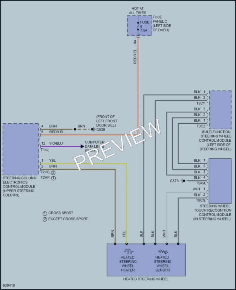 2023 Volkswagen AtlasCrossSport Power Seats wiring diagram preview