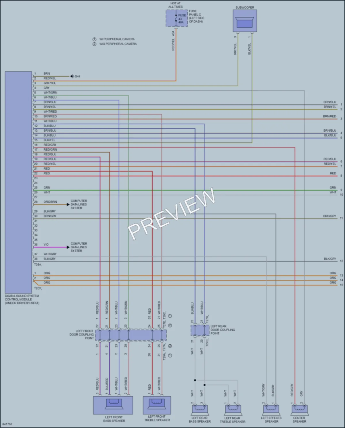 2023 Volkswagen AtlasCrossSport Radio wiring diagram preview