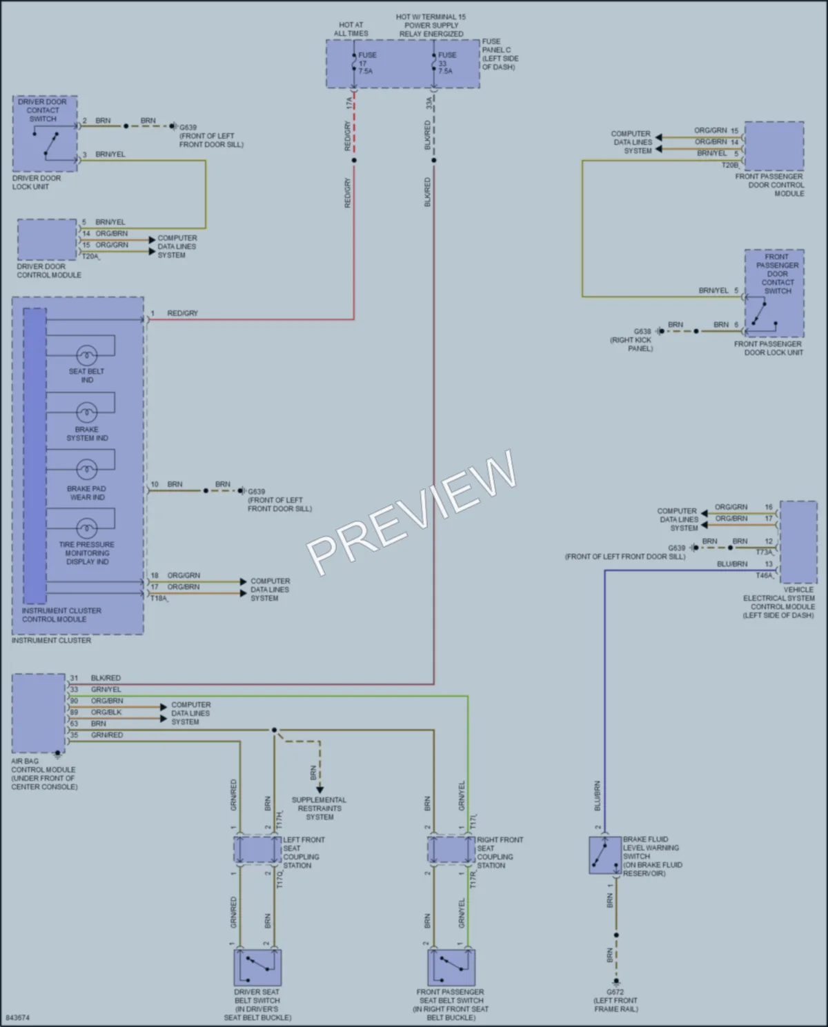 2023 Volkswagen AtlasCrossSport Warning Systems wiring diagram preview