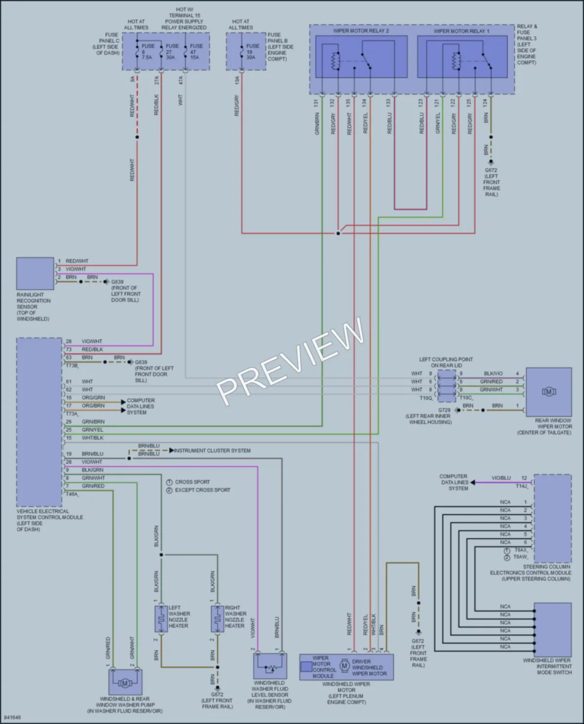 2023 Volkswagen AtlasCrossSport Wiper Washer wiring diagram preview