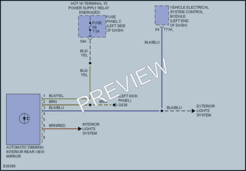 2023 Volkswagen GolfGTI Power Mirrors wiring diagram preview