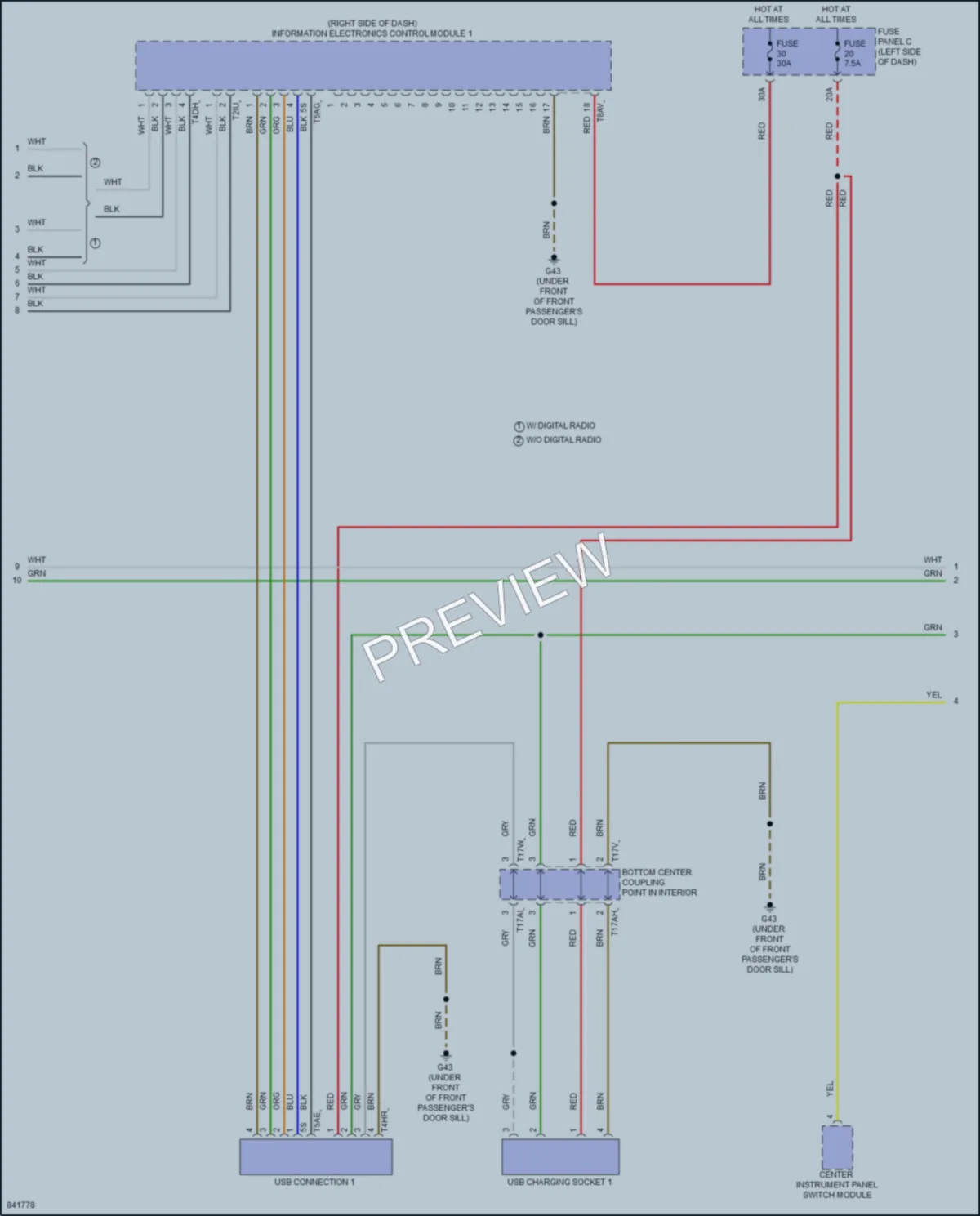 2023 Volkswagen GolfGTI Radio wiring diagram preview
