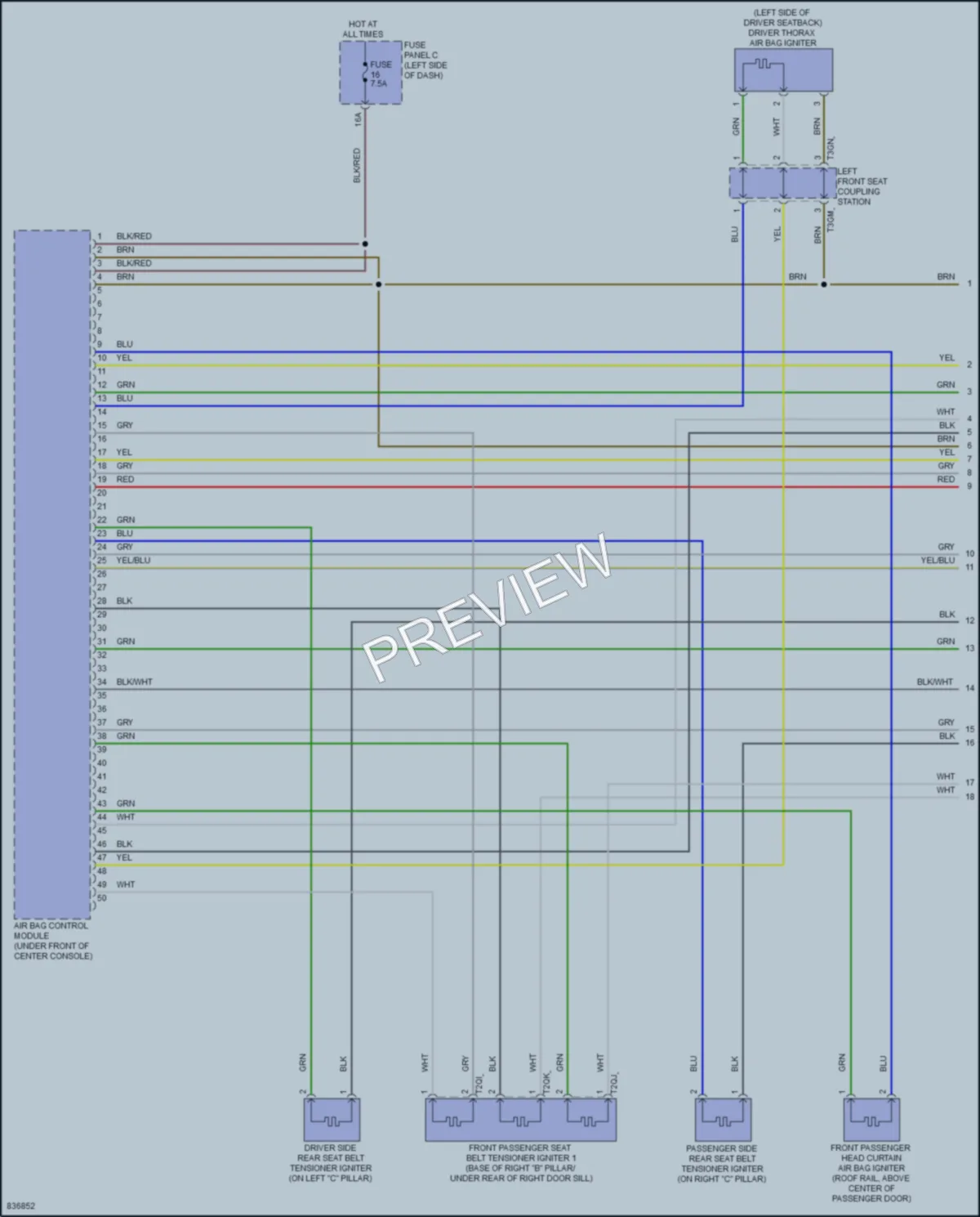 2023 Volkswagen GolfGTI Supplemental Restraints wiring diagram preview