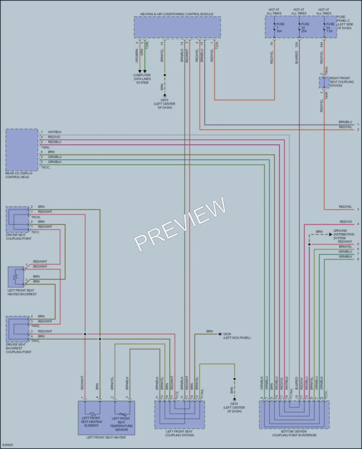 2023 Volkswagen GolfR Power Seats wiring diagram preview