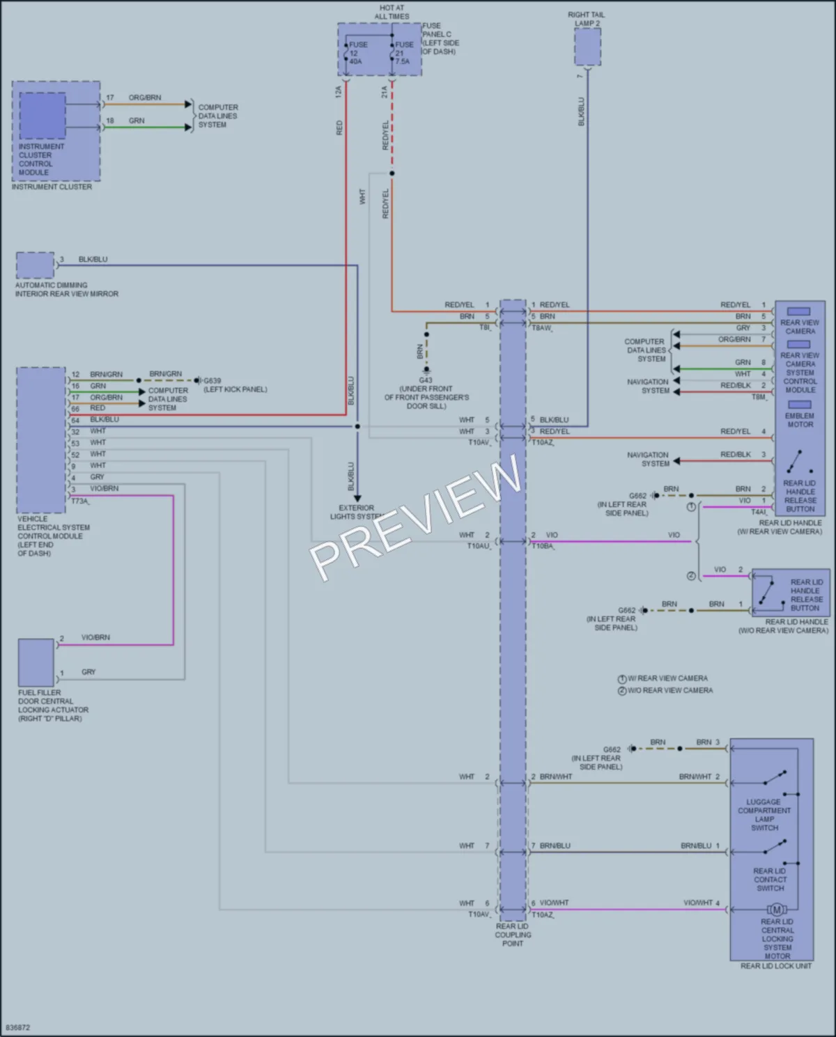 2023 Volkswagen GolfR Trunk Tailgate Fuel Door wiring diagram preview