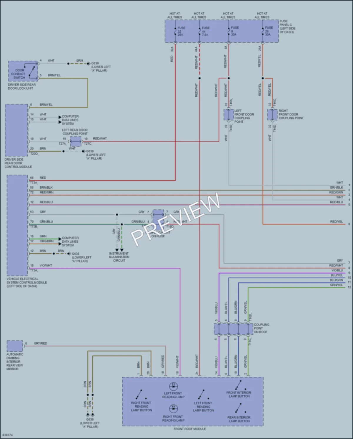 2023 Volkswagen ID4 Interior Lights wiring diagram preview