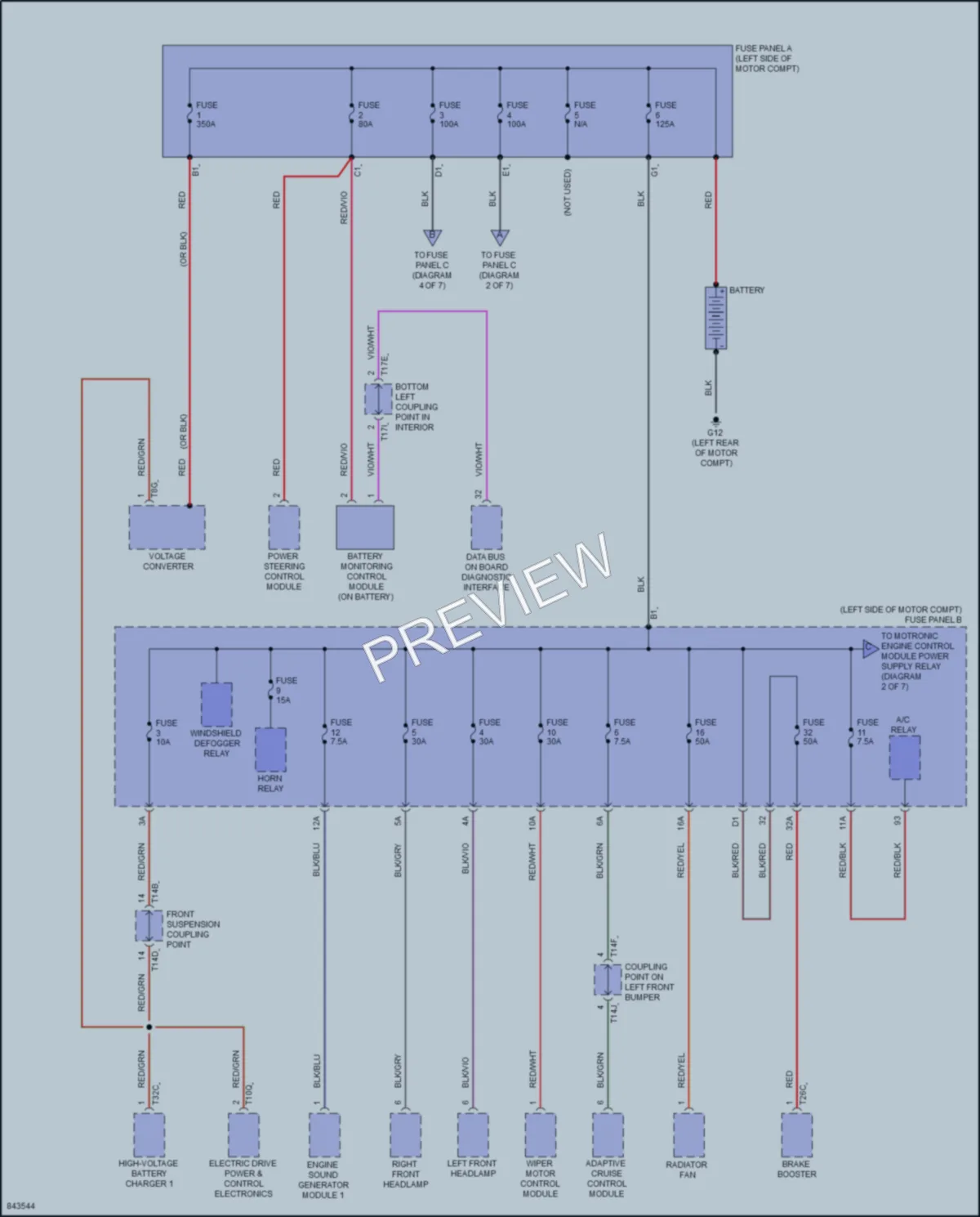 2023 Volkswagen ID4 Power Distribution wiring diagram preview