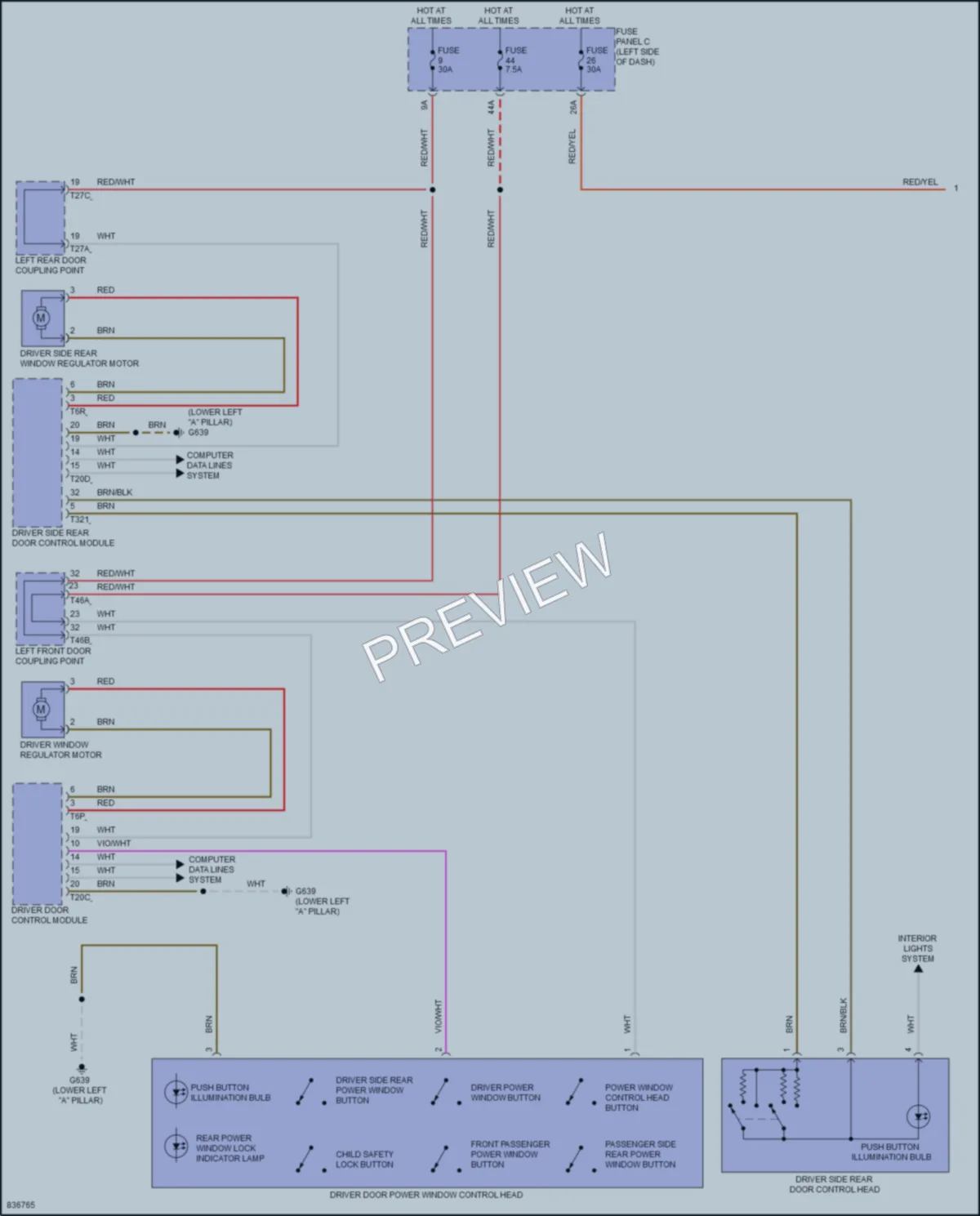 2023 Volkswagen ID4 Power Windows wiring diagram preview