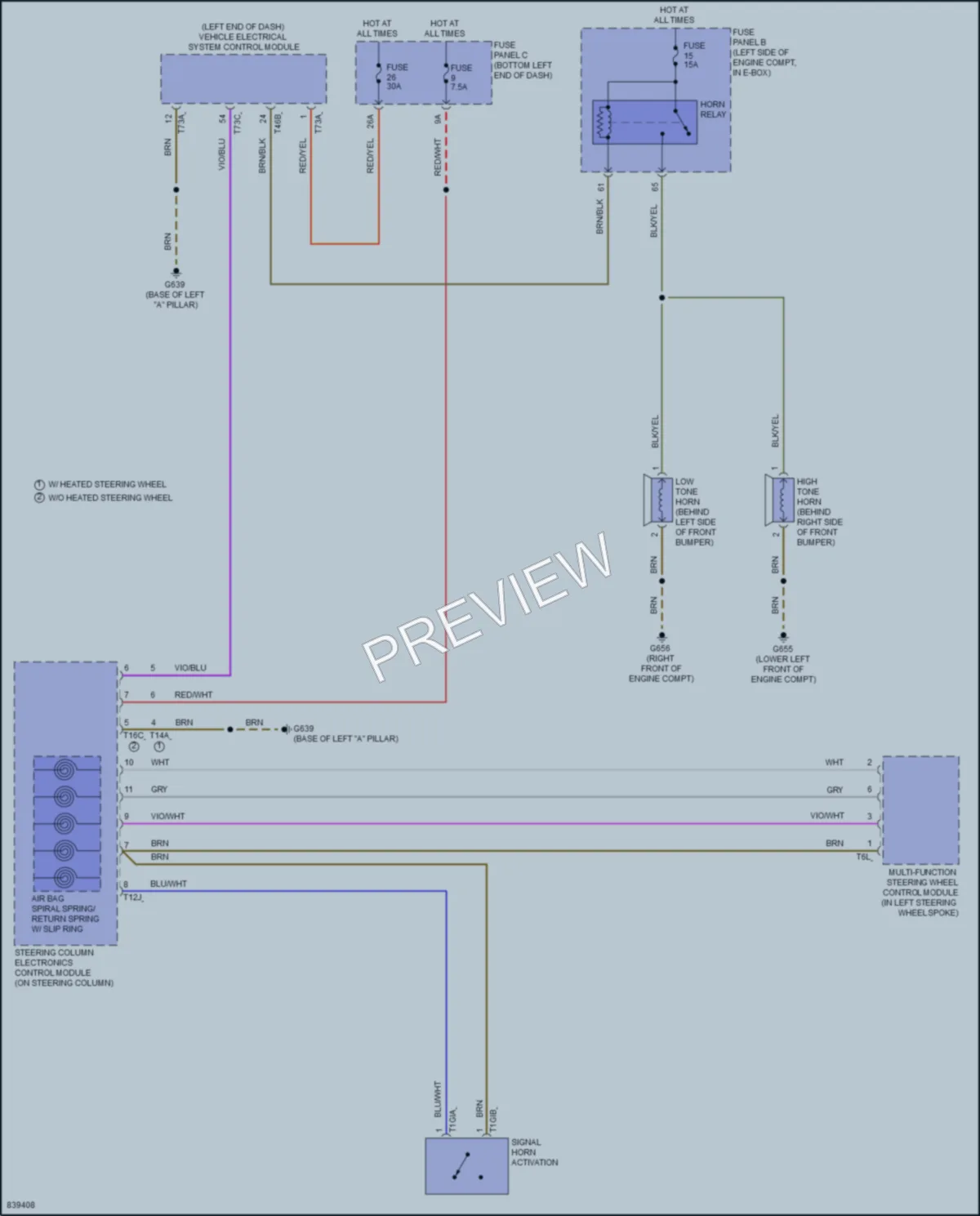 2023 Volkswagen JettaGLI Horn wiring diagram preview