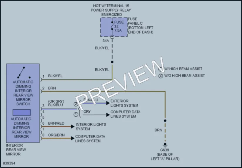 2023 Volkswagen JettaGLI Power Mirrors wiring diagram preview