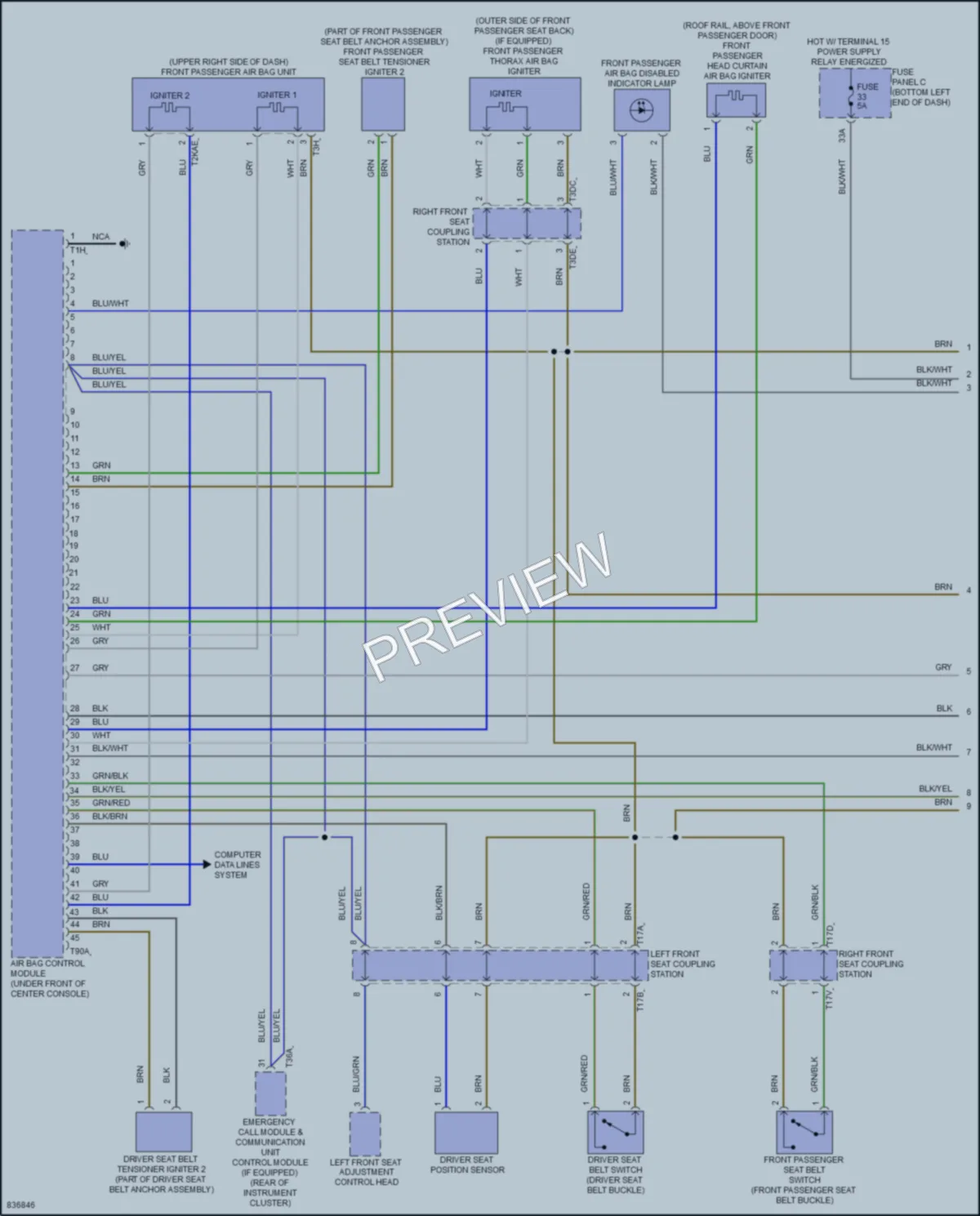 2023 Volkswagen JettaGLI Supplemental Restraints wiring diagram preview