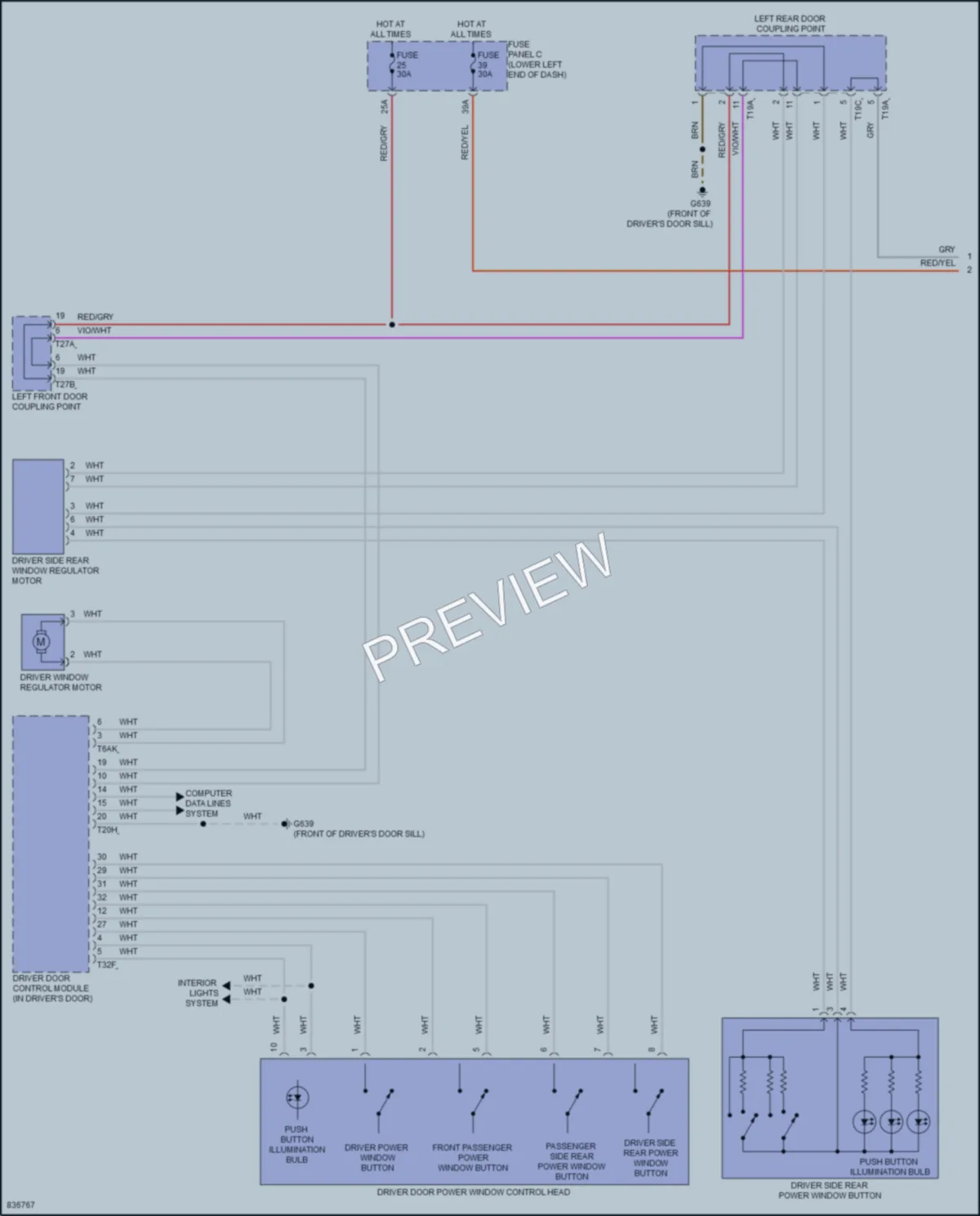 2023 Volkswagen Taos Power Windows wiring diagram preview