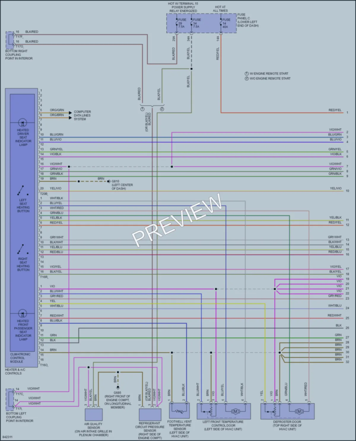 2023 Volkswagen Tiguan Air Conditioning wiring diagram preview