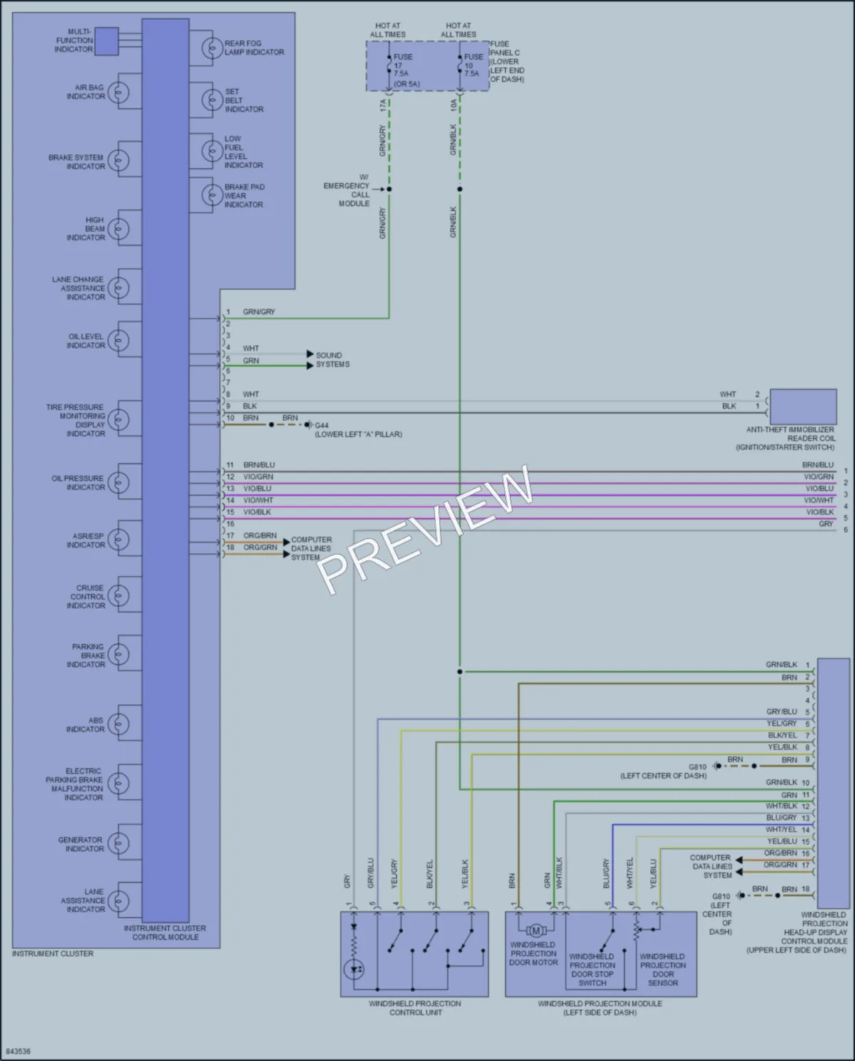 2023 Volkswagen Tiguan Instrument Cluster wiring diagram preview