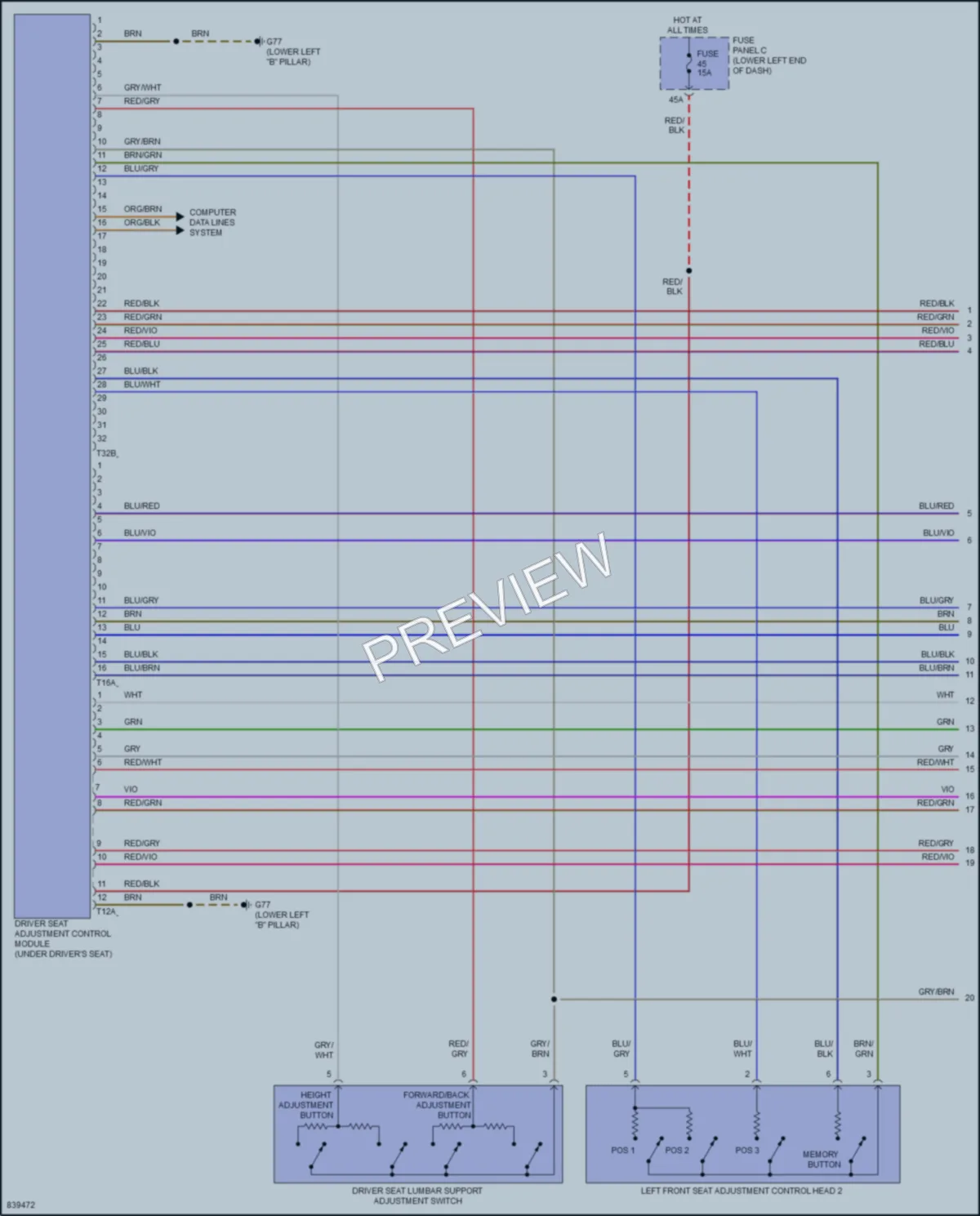 2023 Volkswagen Tiguan Memory Systems wiring diagram preview