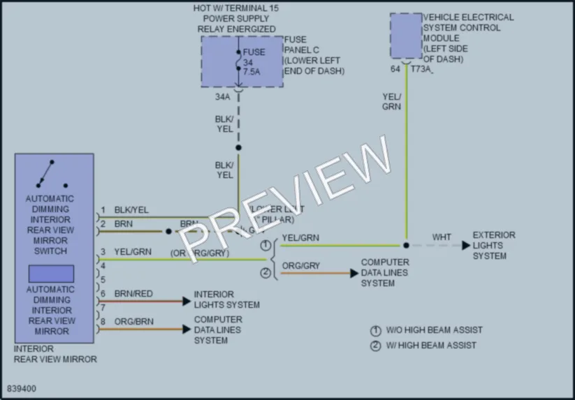 2023 Volkswagen Tiguan Power Mirrors wiring diagram preview