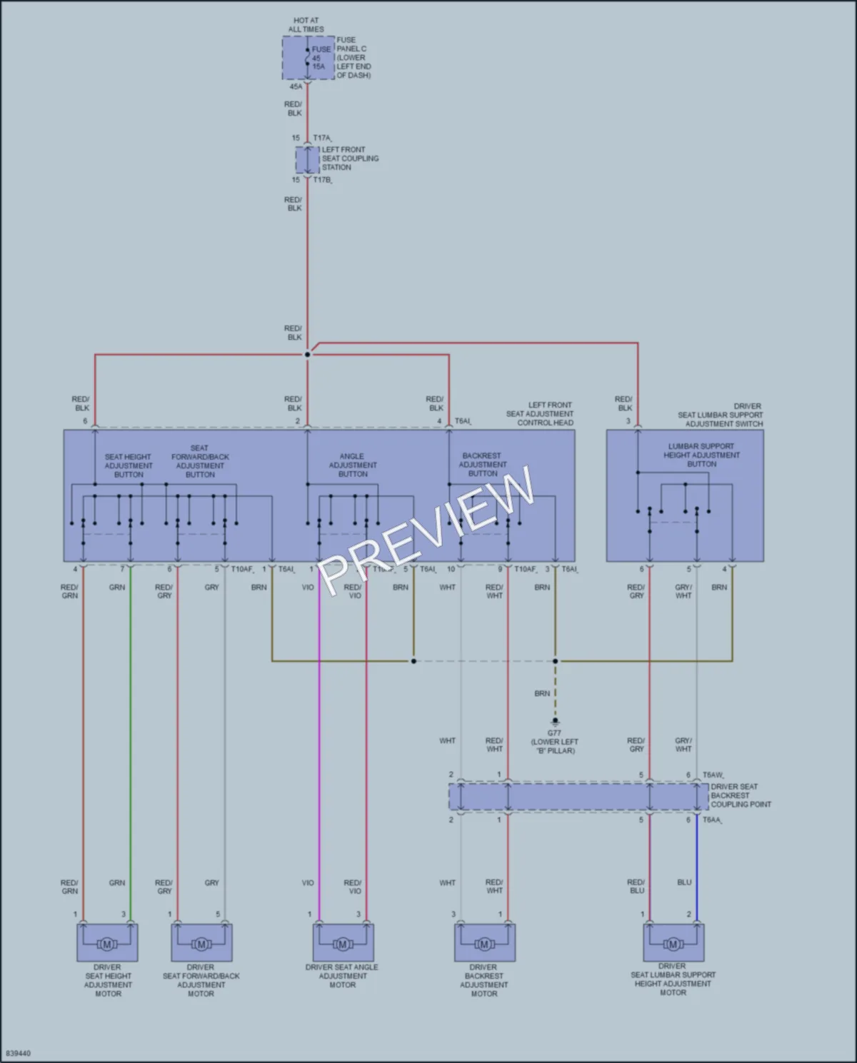 2023 Volkswagen Tiguan Power Seats wiring diagram preview