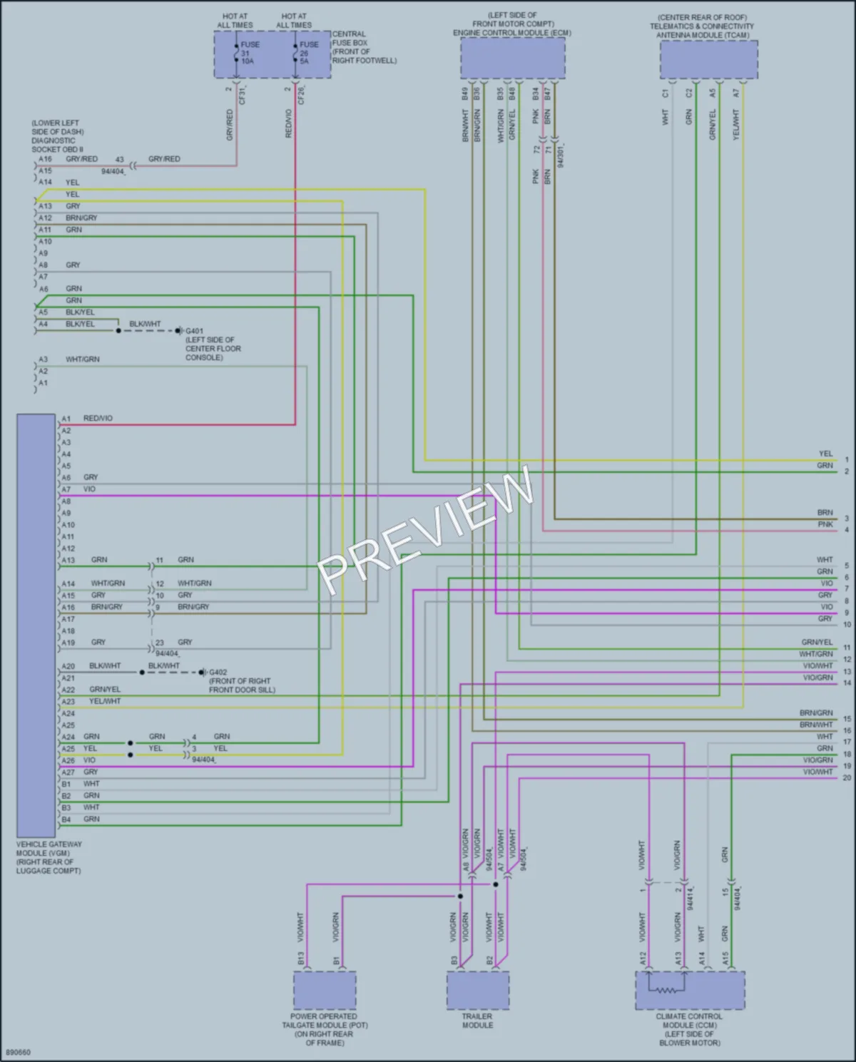 2023 Volvo C40Electric Computer Data Lines wiring diagram preview