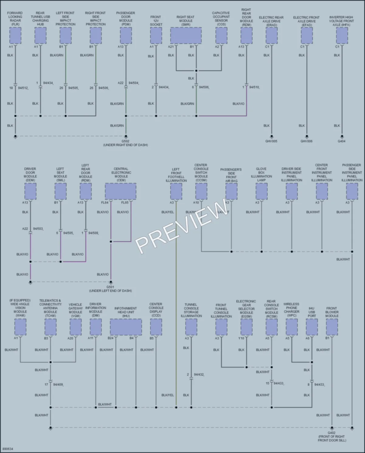 2023 Volvo C40Electric Ground Distribution wiring diagram preview