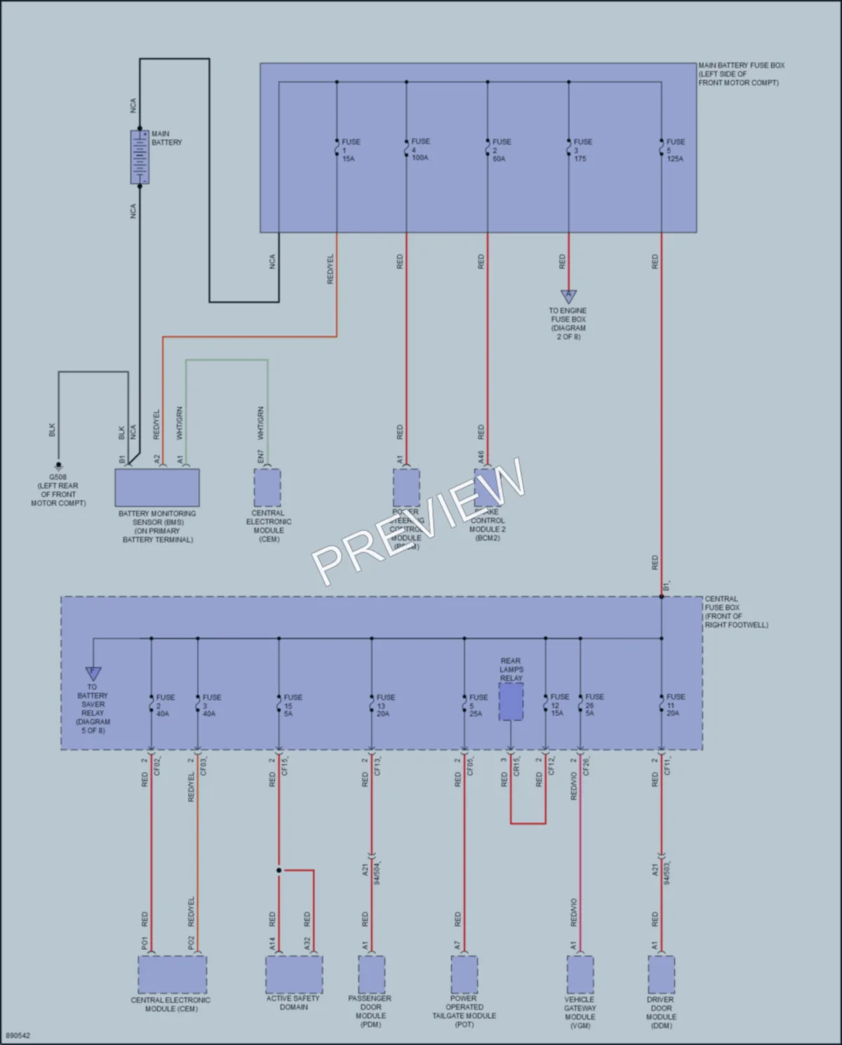 2023 Volvo C40Electric Power Distribution wiring diagram preview