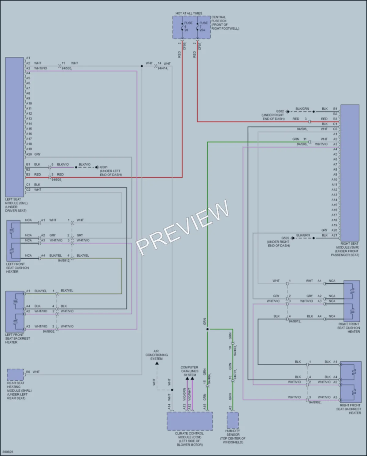 2023 Volvo C40Electric Power Seats wiring diagram preview