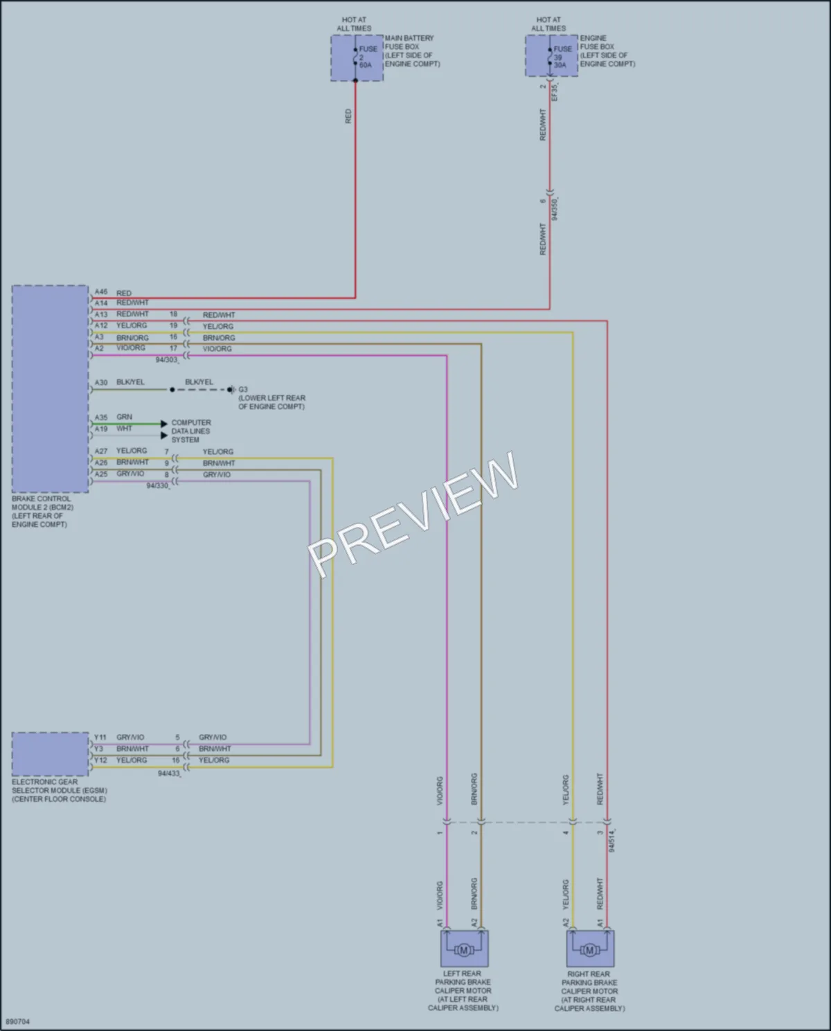 2023 Volvo C40Electric Shift Interlock wiring diagram preview