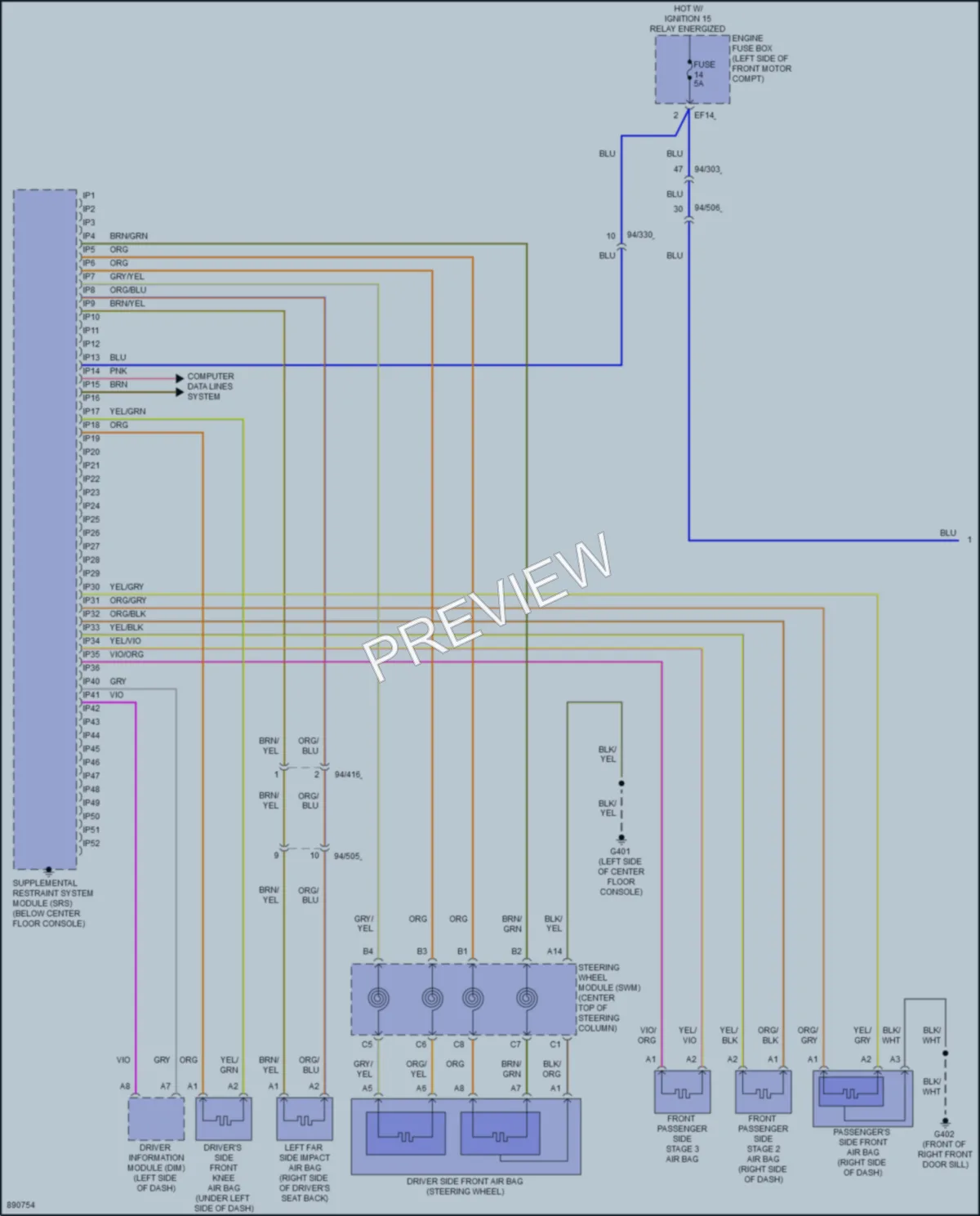 2023 Volvo C40Electric Supplemental Restraints wiring diagram preview