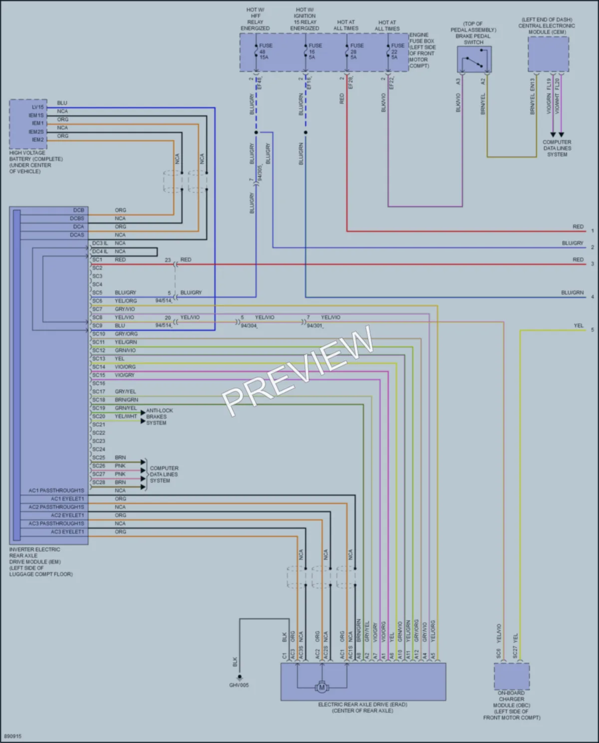 2023 Volvo C40Electric Transmission wiring diagram preview