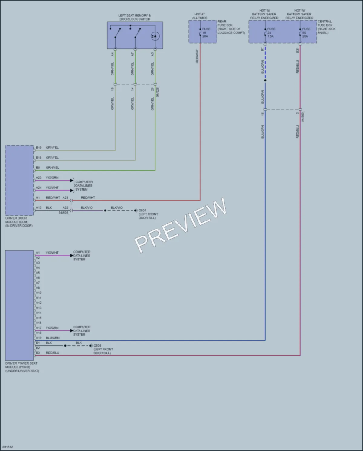 2023 Volvo S60 Memory Systems wiring diagram preview