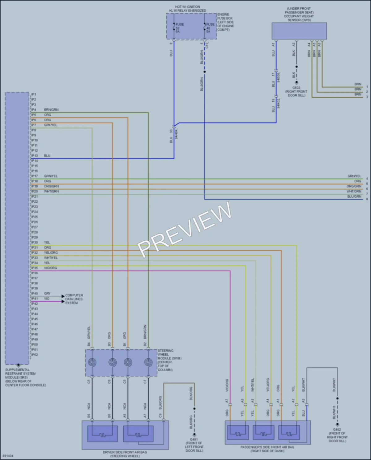 2023 Volvo S60 Supplemental Restraints wiring diagram preview
