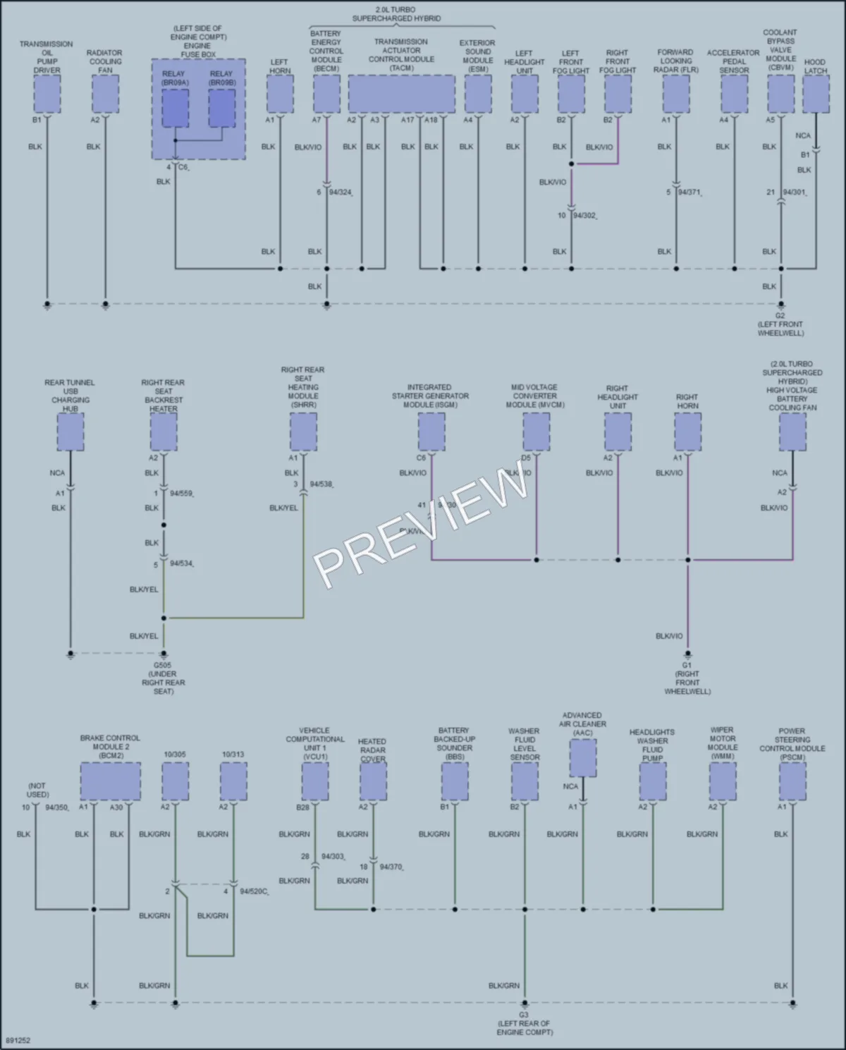 2023 Volvo S60PlugIn Ground Distribution wiring diagram preview