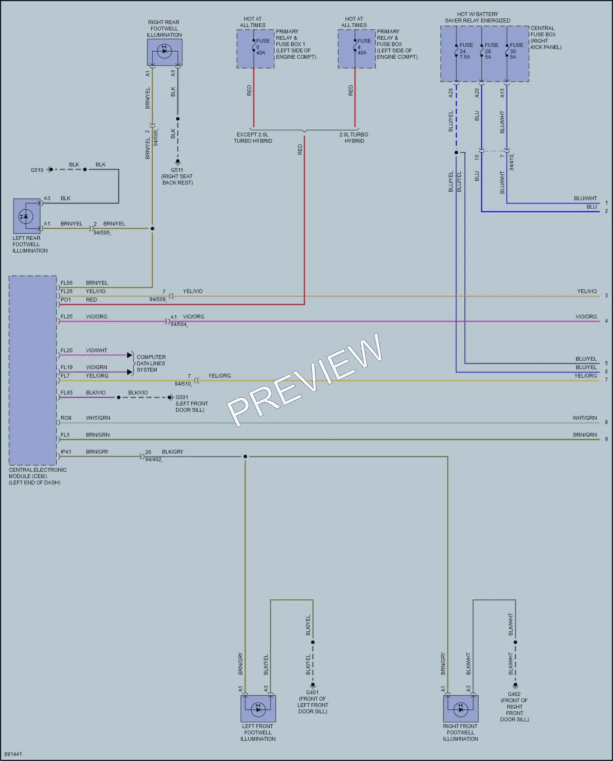 2023 Volvo S60PlugIn Interior Lights wiring diagram preview