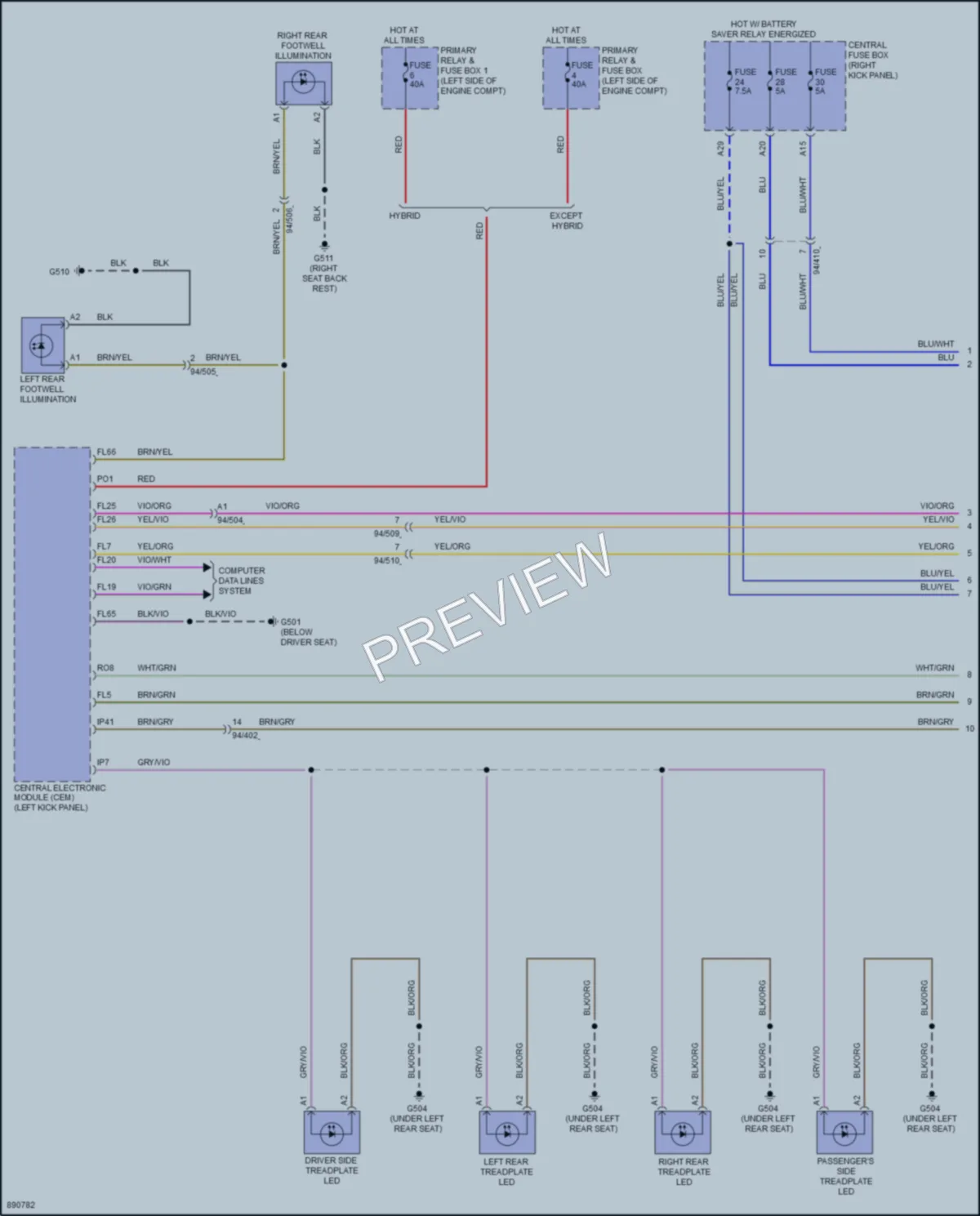 2023 Volvo S90 Interior Lights wiring diagram preview