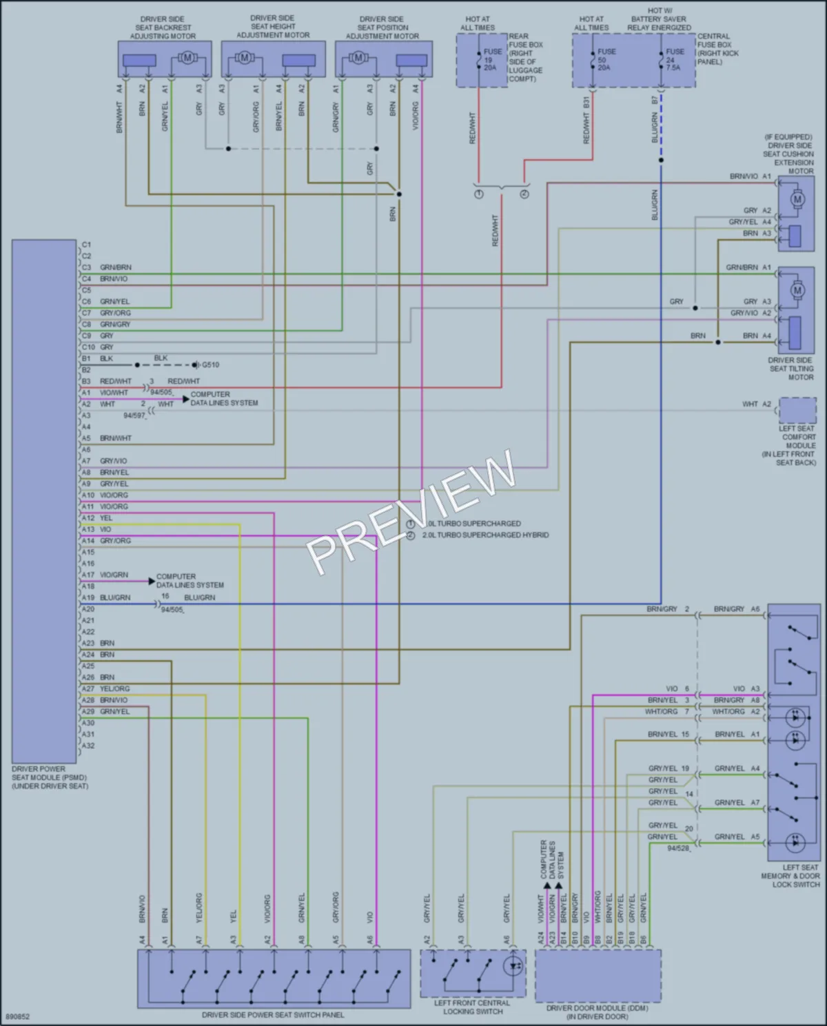 2023 Volvo S90 Memory Systems wiring diagram preview