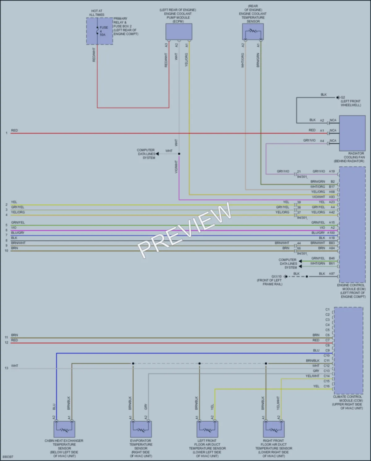 2023 Volvo S90PlugIn Air Conditioning wiring diagram preview