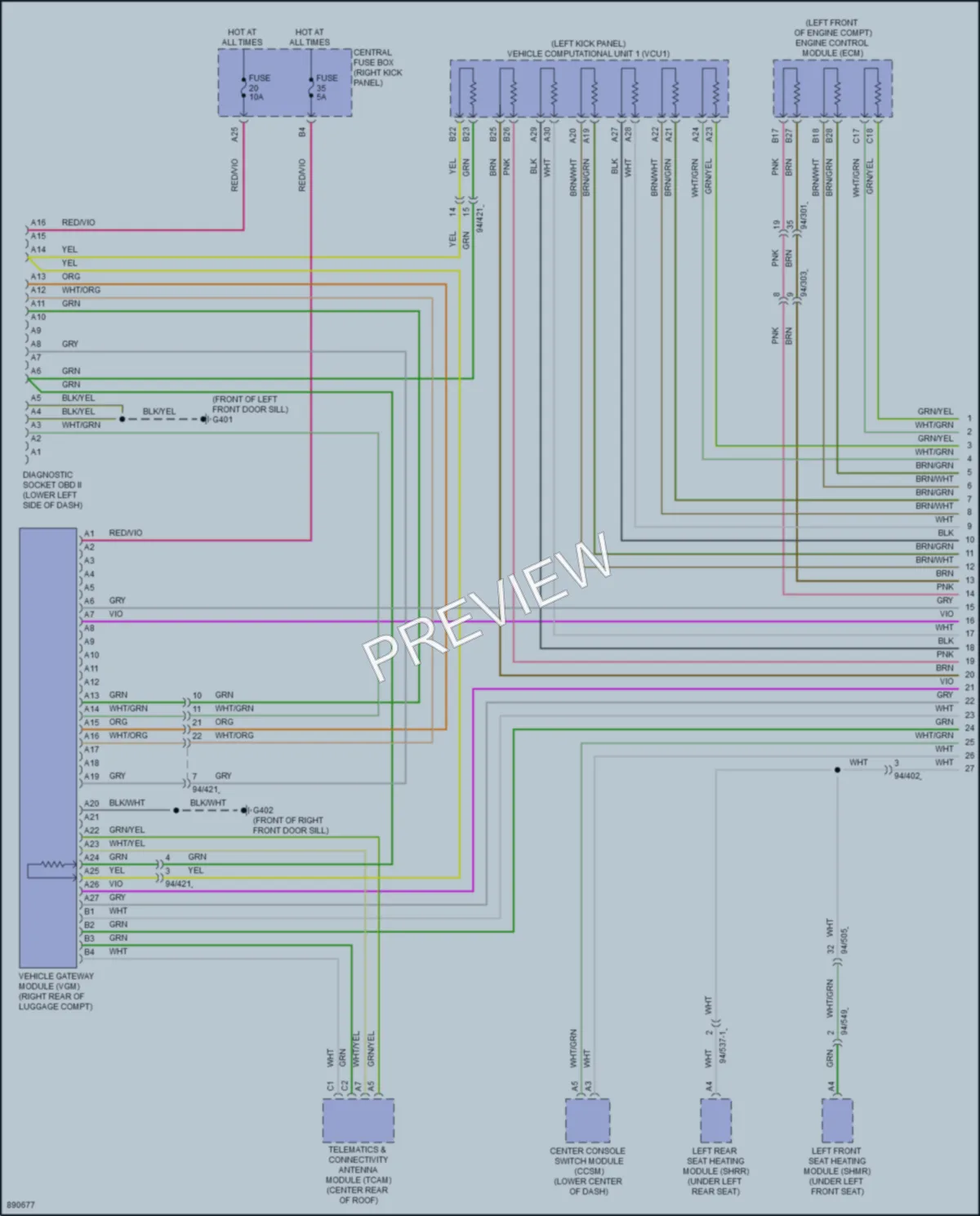 2023 Volvo S90PlugIn Computer Data Lines wiring diagram preview
